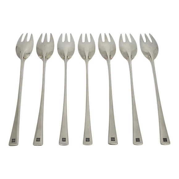 Set of 7 Dansk Denmark Sterling Silver Tjorn Salad Forks #20615 - Picture 2 of 9